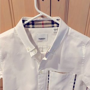 Burberry boys white button down dress shirt